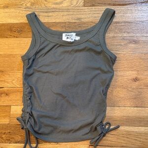Princess Polly Army Green Ribbed Tank Top size 2 worn 1 time! A must grab!